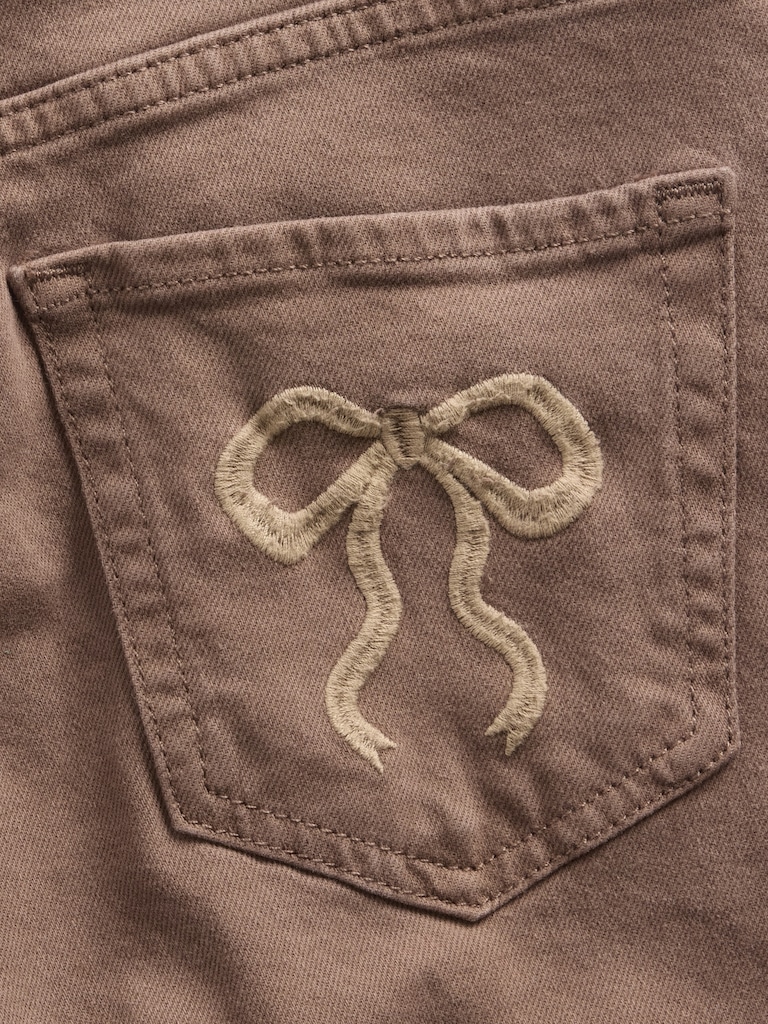 Kids Low Rise Stride Bow Pocket Wide-Leg Jeans