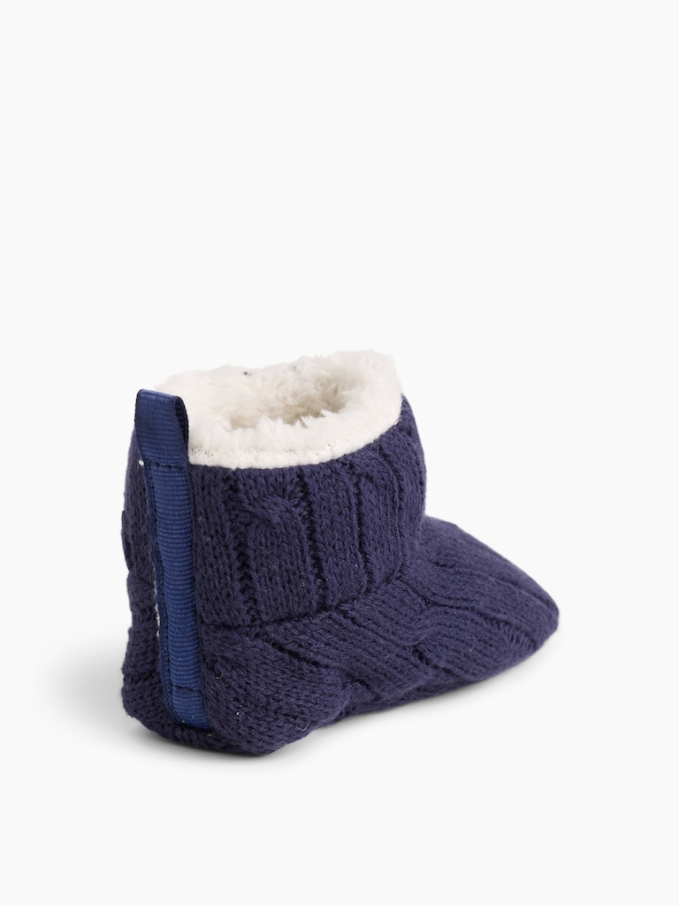 Baby Sherpa-Lined Sweater Booties