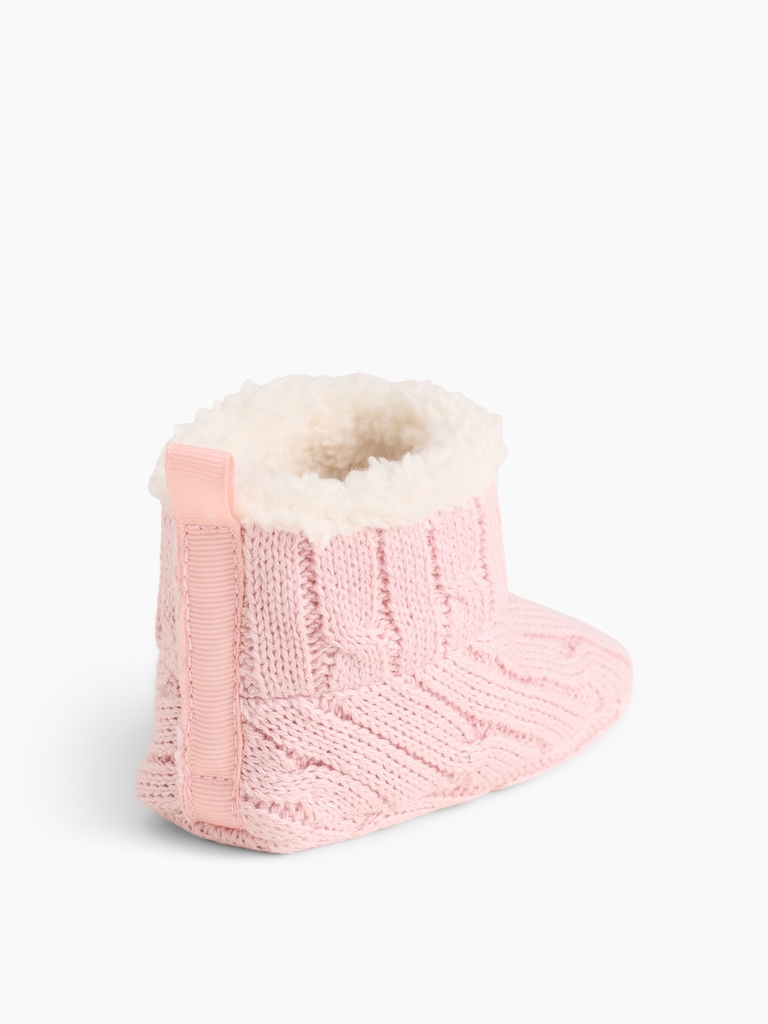 Baby Sherpa-Lined Sweater Booties