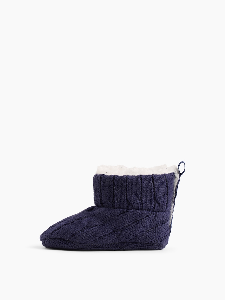 Baby Sherpa-Lined Sweater Booties