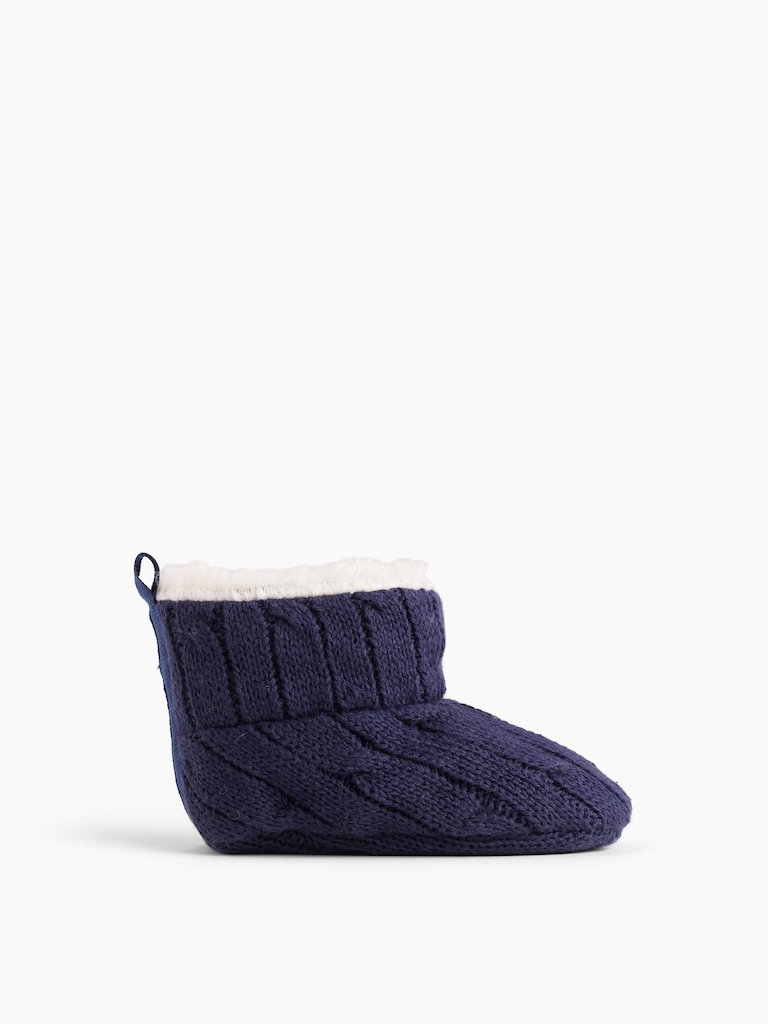 Baby Sherpa-Lined Sweater Booties