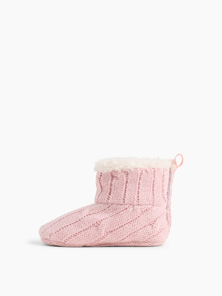 Baby Sherpa-Lined Sweater Booties