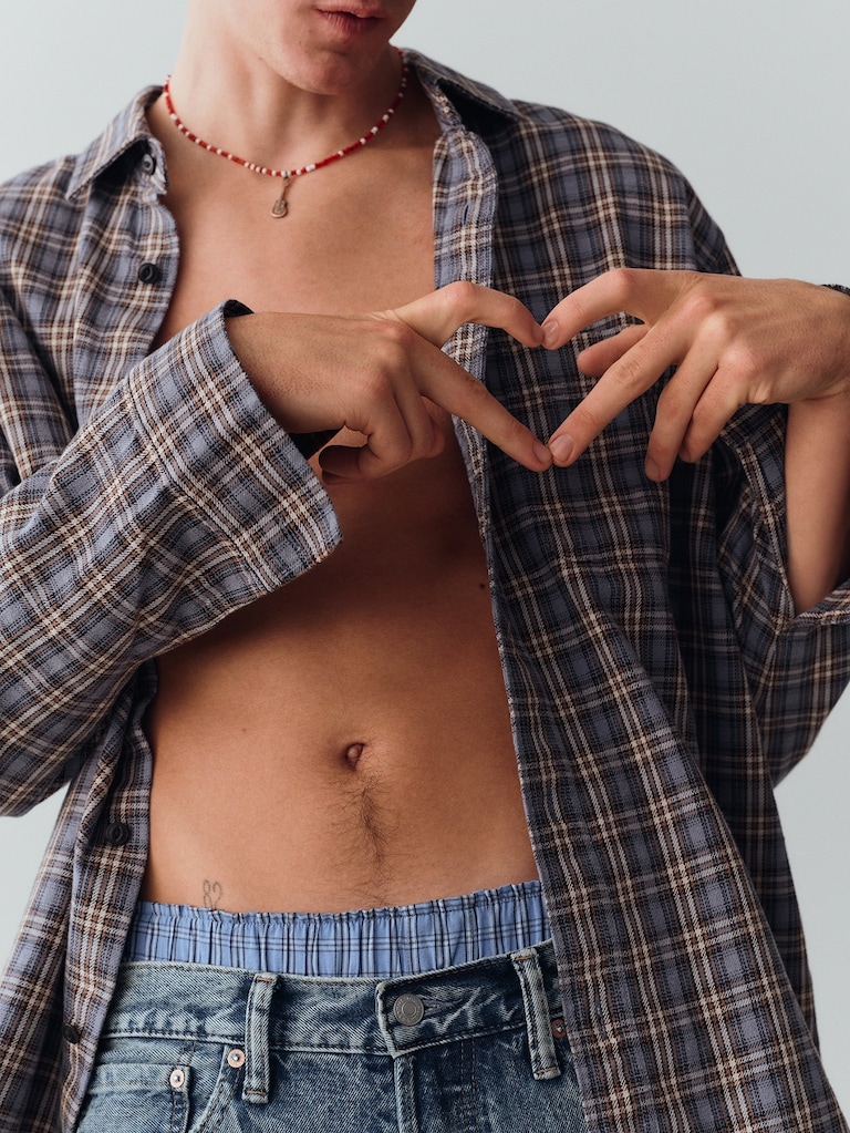 Sunwashed Twill Relaxed Plaid Shirt