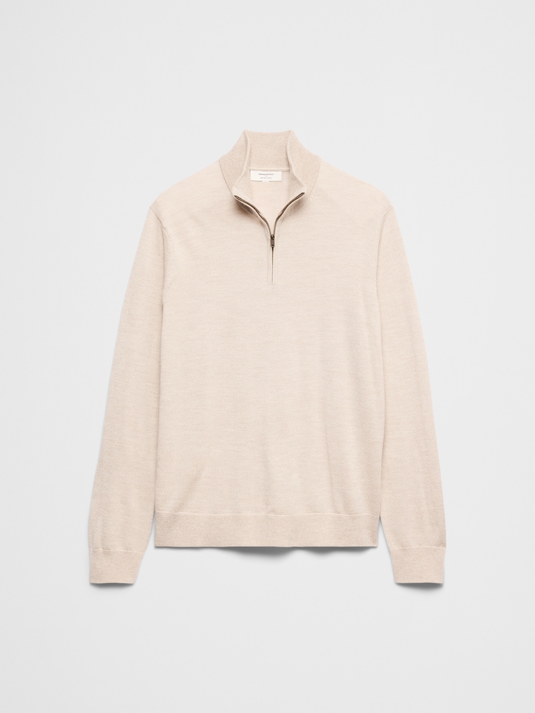 Merino Wool Quarter-Zip Sweater