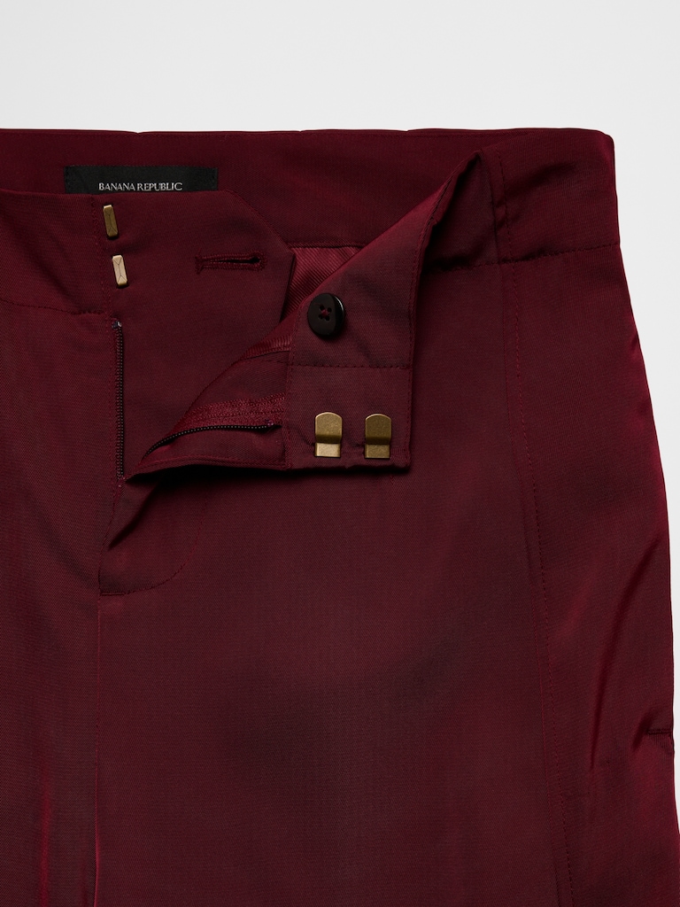 Wide-Leg High-Rise Sheen Twill Trouser