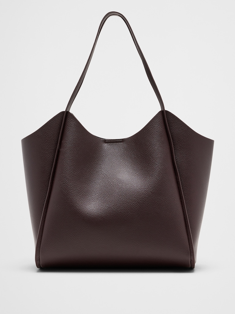 Vegan Leather Modern Bucket Tote