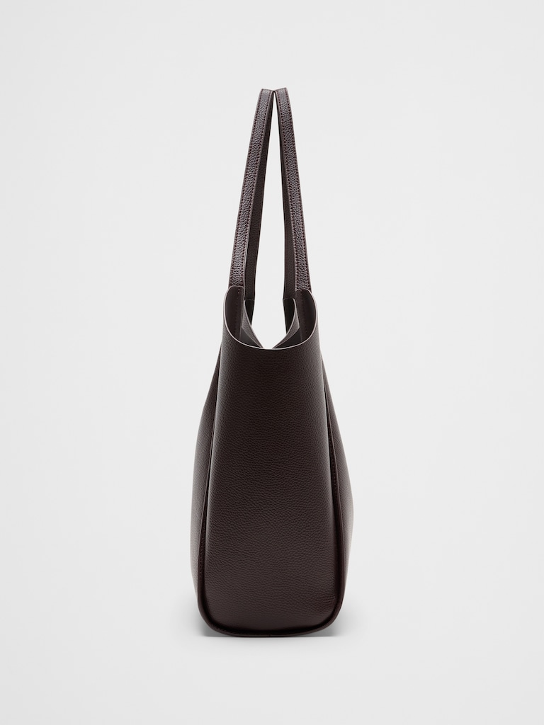 Vegan Leather Modern Bucket Tote
