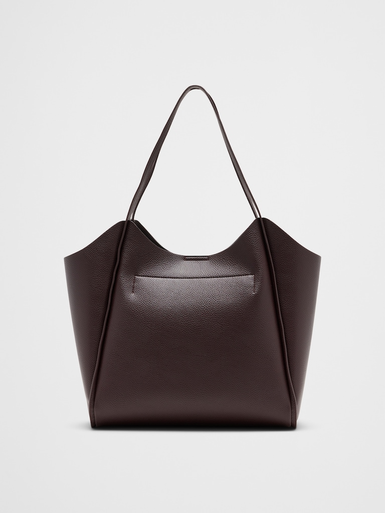 Vegan Leather Modern Bucket Tote