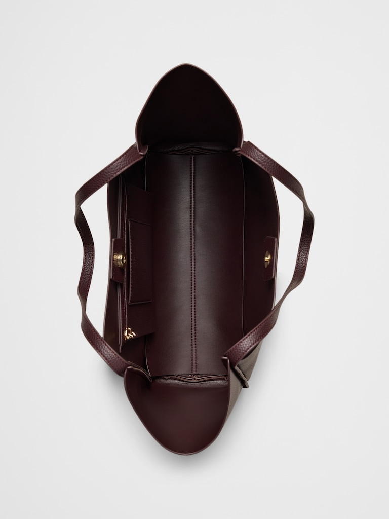 Vegan Leather Modern Bucket Tote