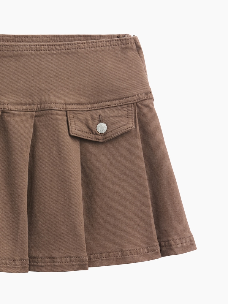 Kids Denim Pleated Mini Skirt