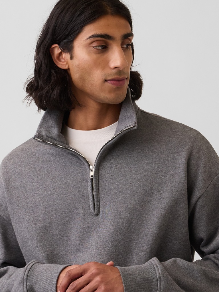 Heavyweight Oversized Quarter-Zip Pullover