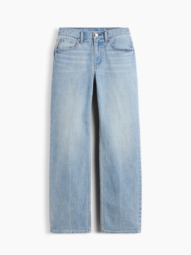 Mid Rise Relaxed Straight Jeans