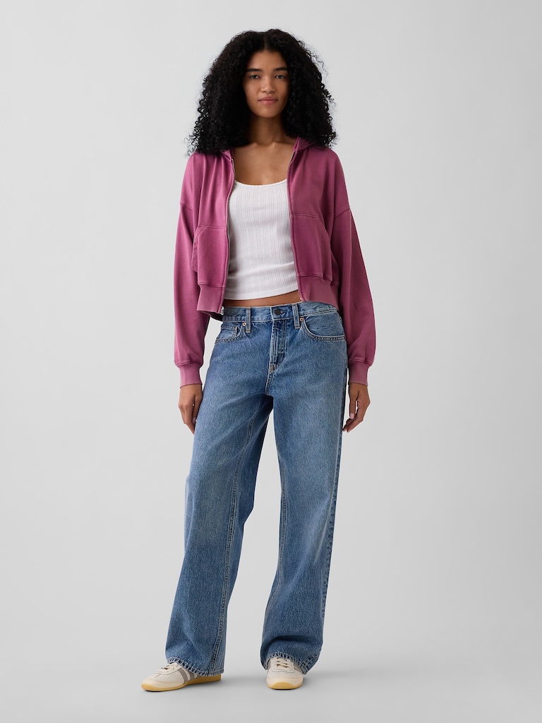 VintageSoft Terry Oversized Wedge Zip Hoodie