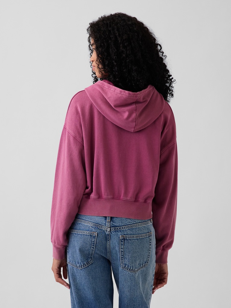 VintageSoft Terry Oversized Wedge Zip Hoodie