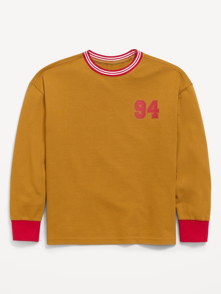 T-shirt surdimensionné à imprimé à manches longues pour garçon