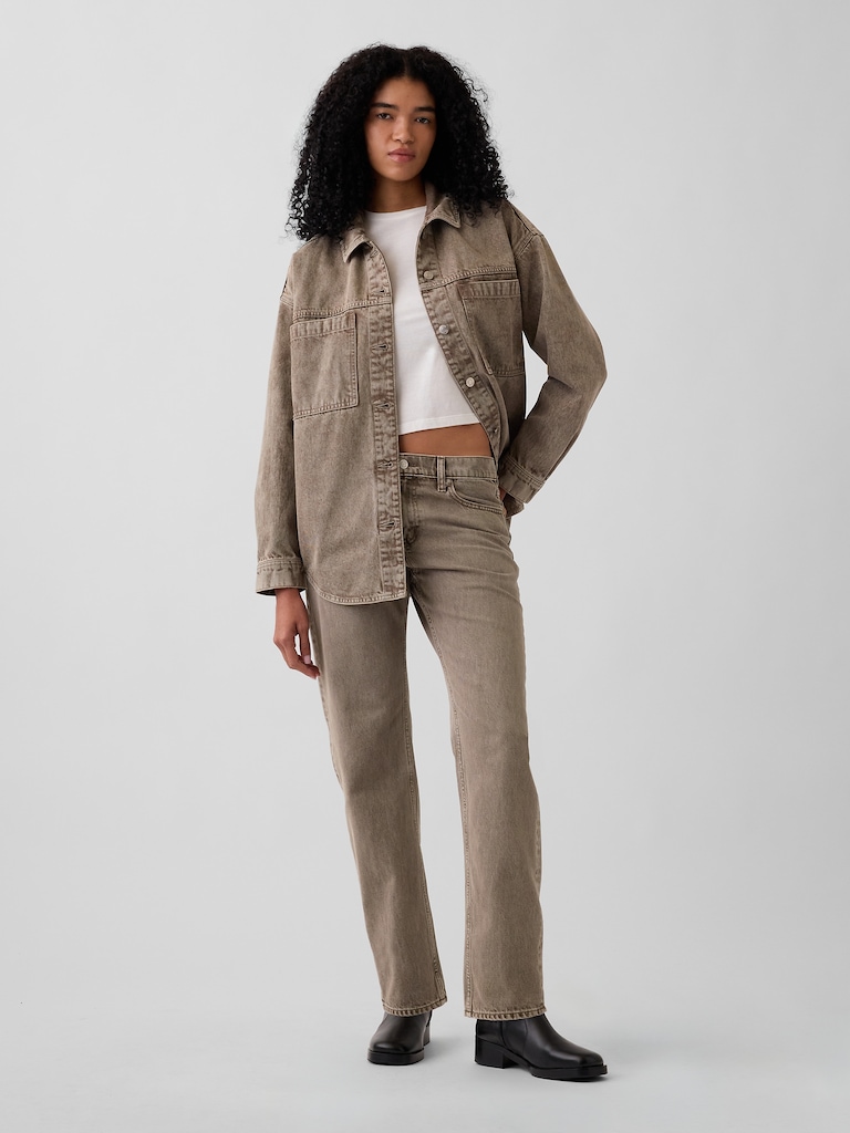 Mid Rise Straight Taper Jeans