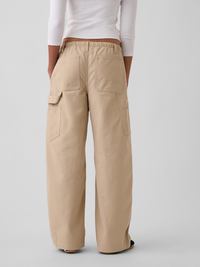 Canvas Easy Baggy Barrel Cargo Pants