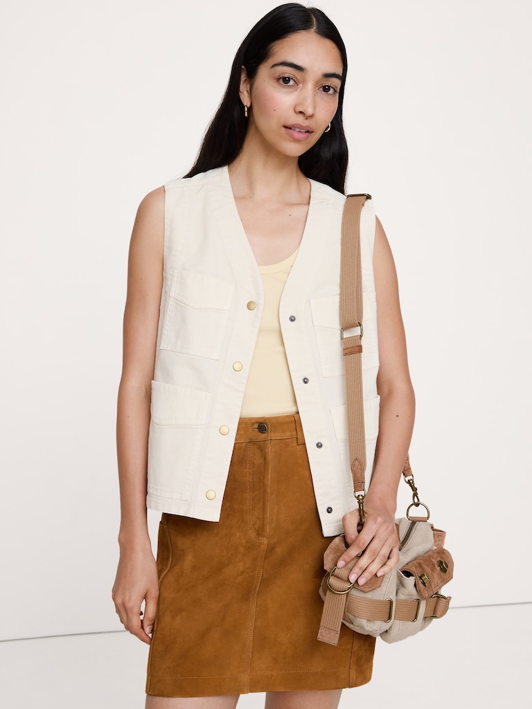 Stretch-Cotton Utility Vest