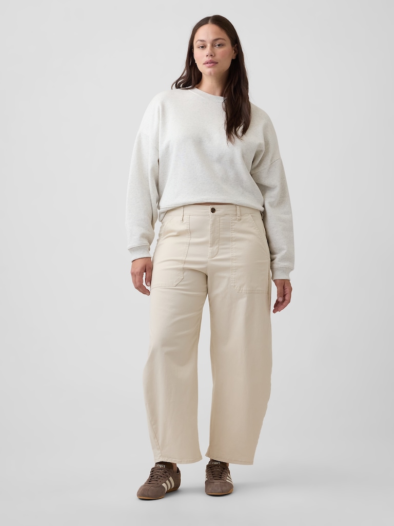 Mid Rise Barrel Khakis