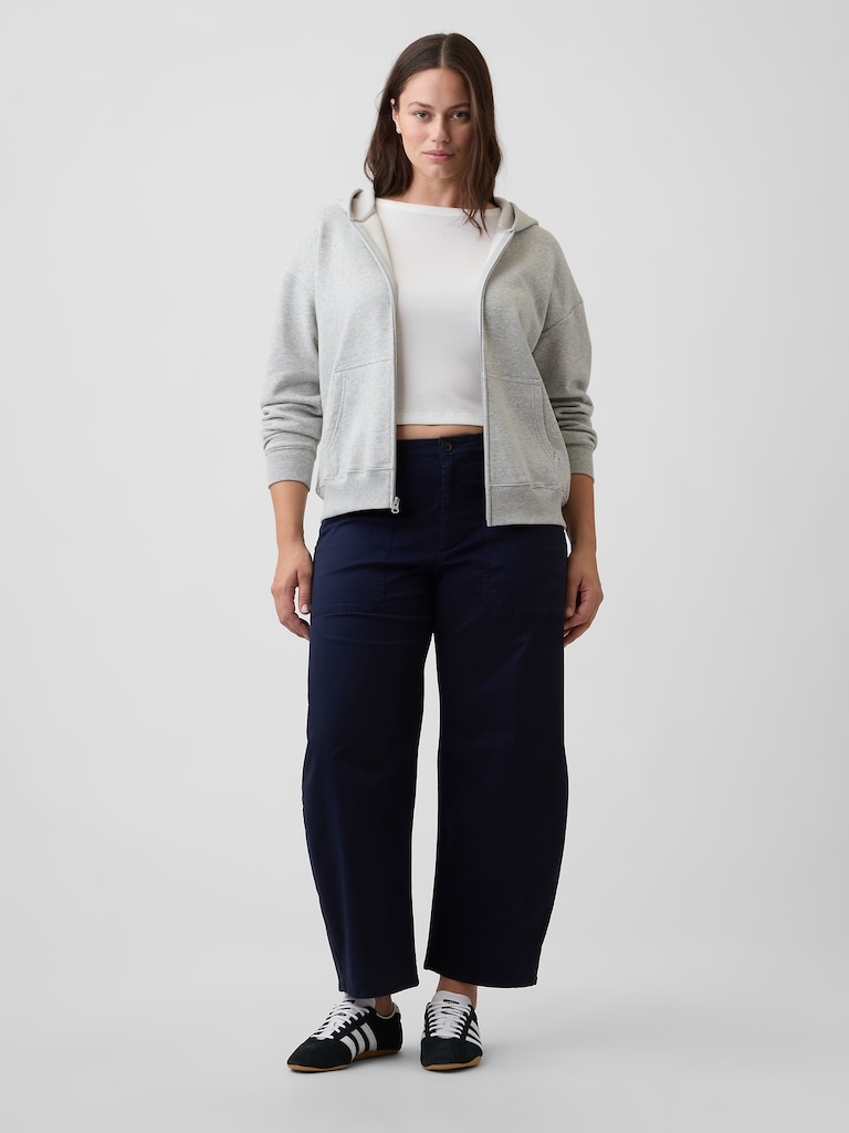 Mid Rise Barrel Khakis