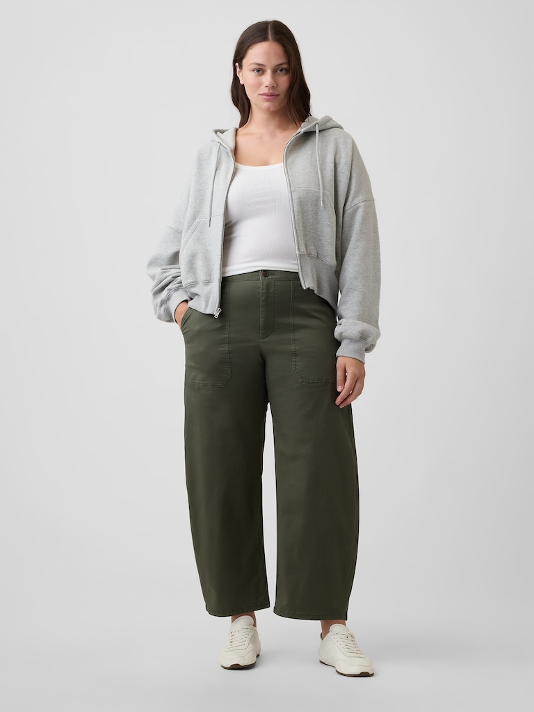 Mid Rise Barrel Khakis