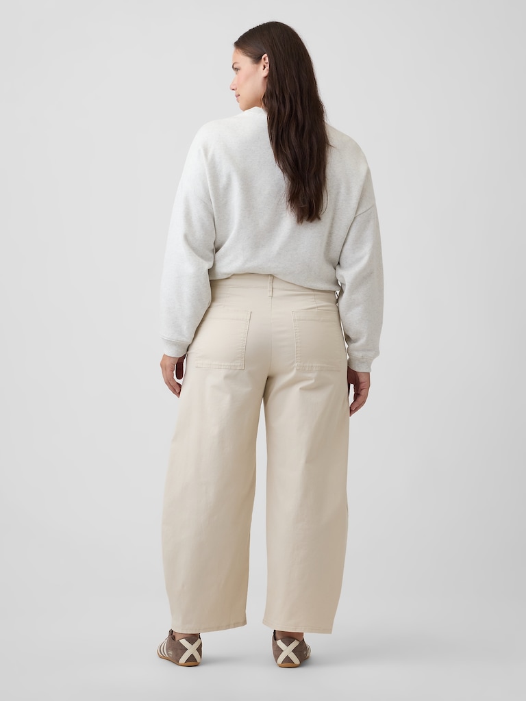 Mid Rise Barrel Khakis
