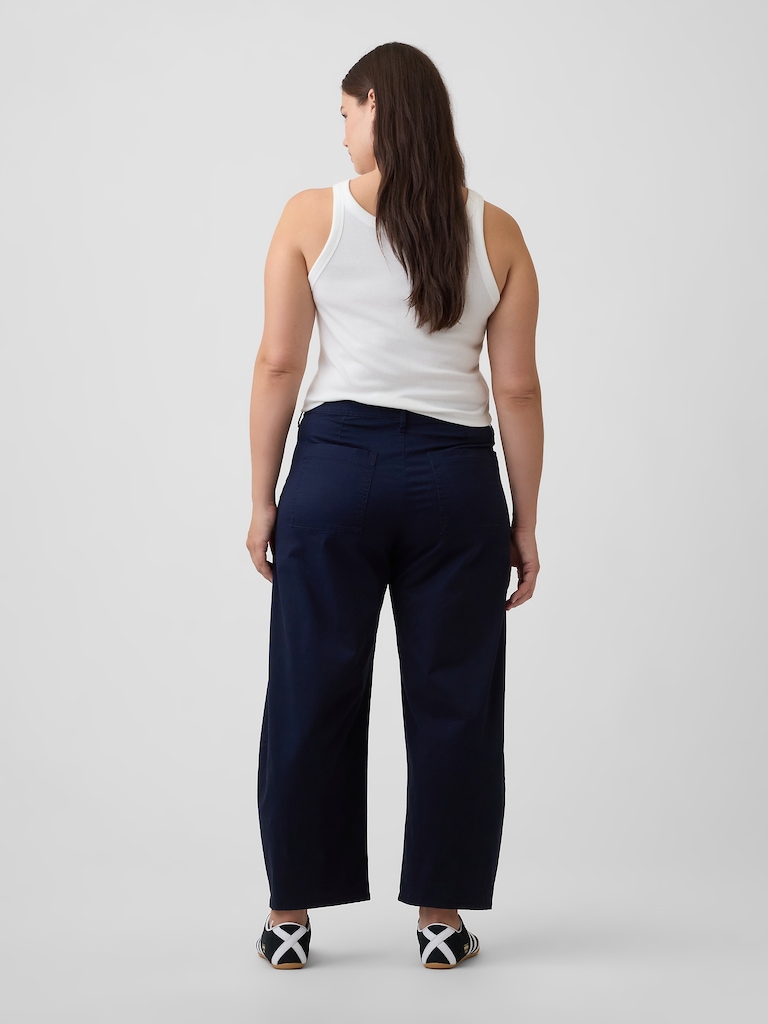 Mid Rise Barrel Khakis