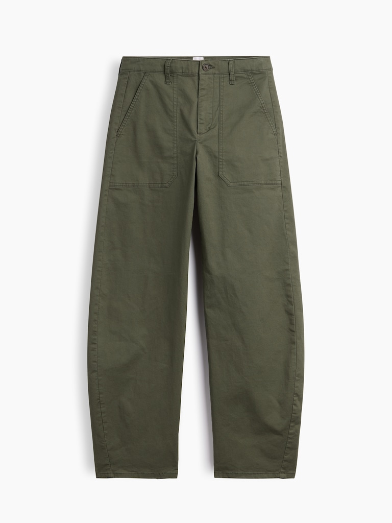 Mid Rise Barrel Khakis
