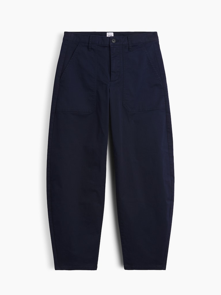 Mid Rise Barrel Khakis