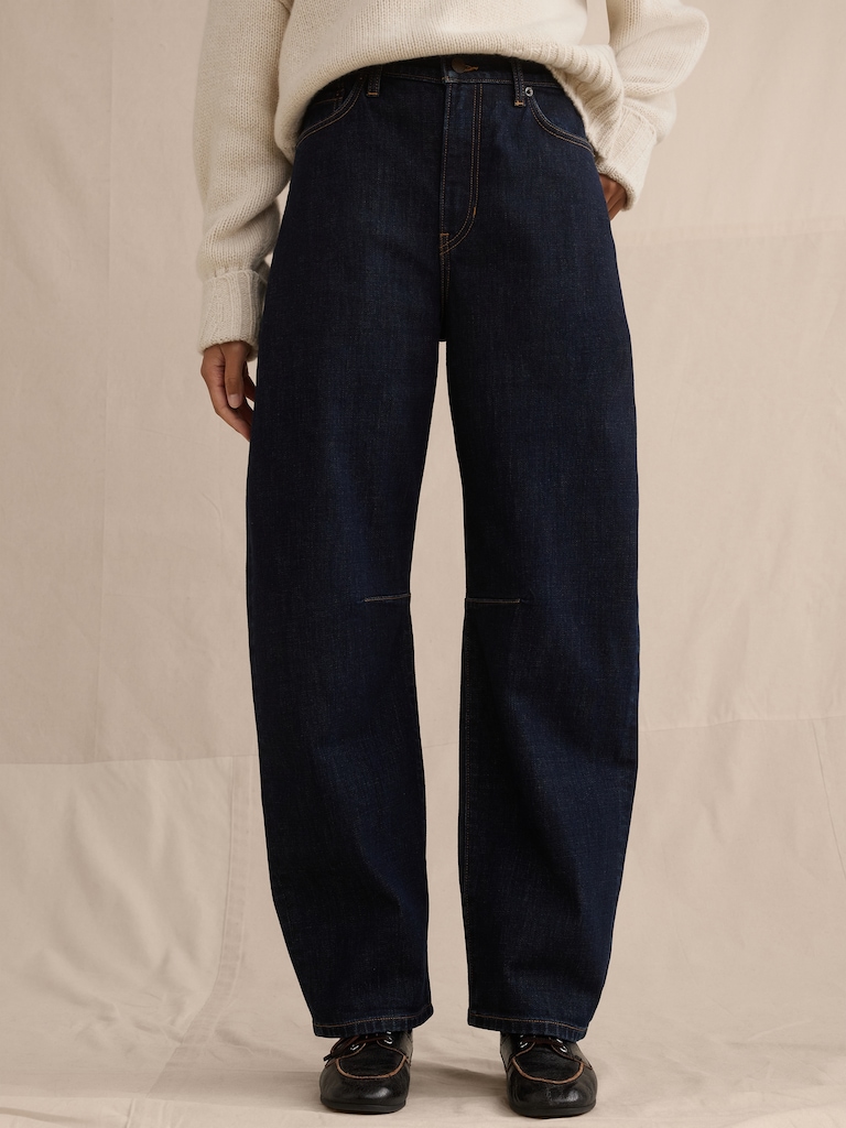Mid-Rise Barrel Crop Jean