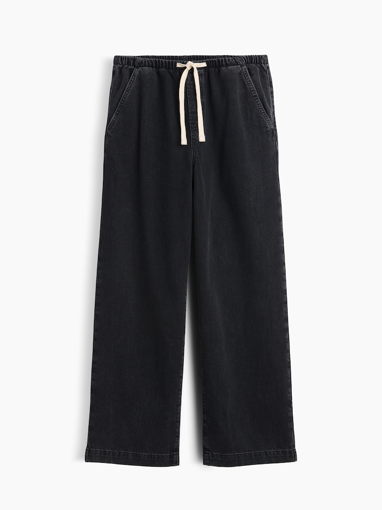 High Rise Pull-On Wide-Leg Jeans