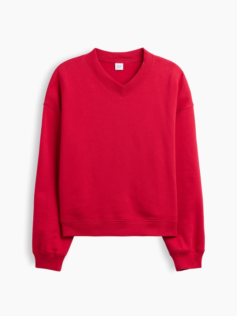 Oversized Wedge V-Neck Sweatshirt