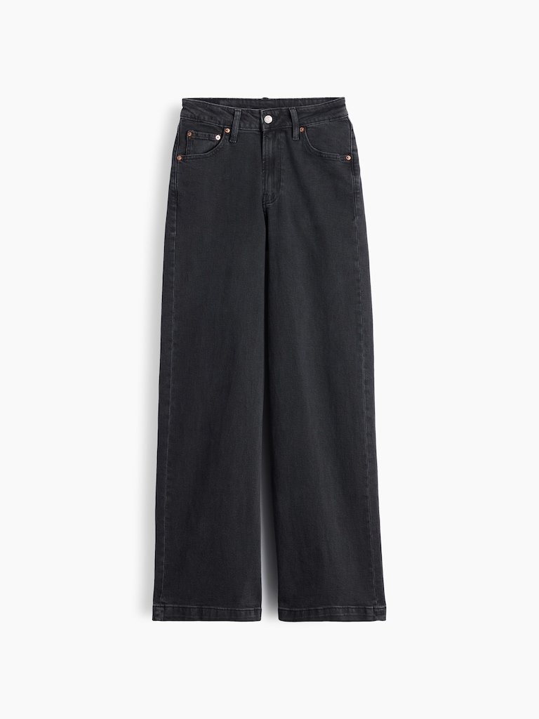 Curvy High Rise Stride Wide-Leg Jeans