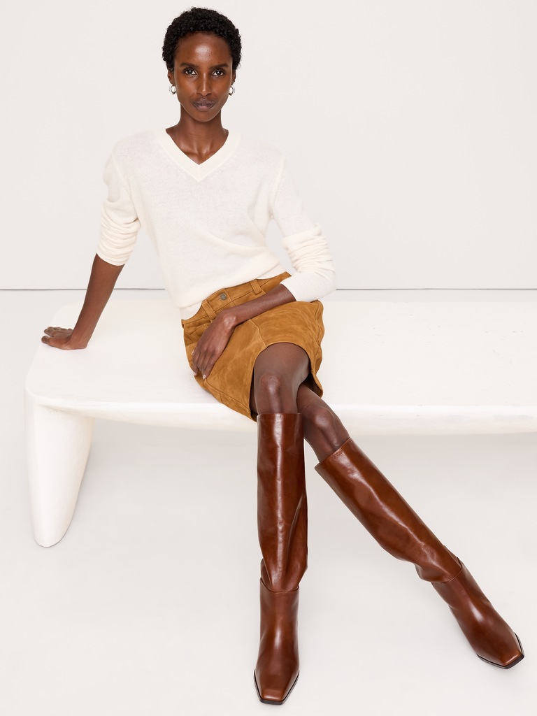 Italian Leather Knee-High Boot
