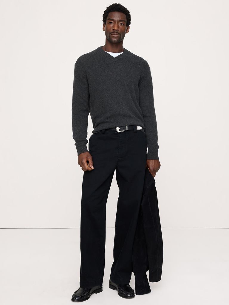 Cotton-Cashmere V-Neck Sweater