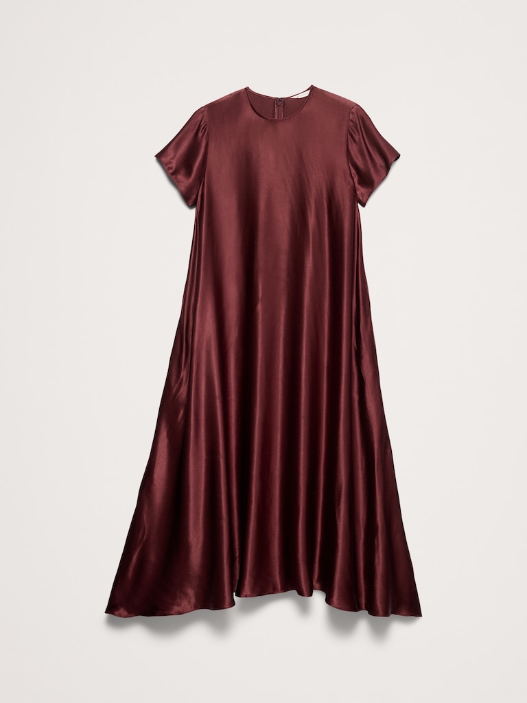 Italian Satin Trapeze Dress