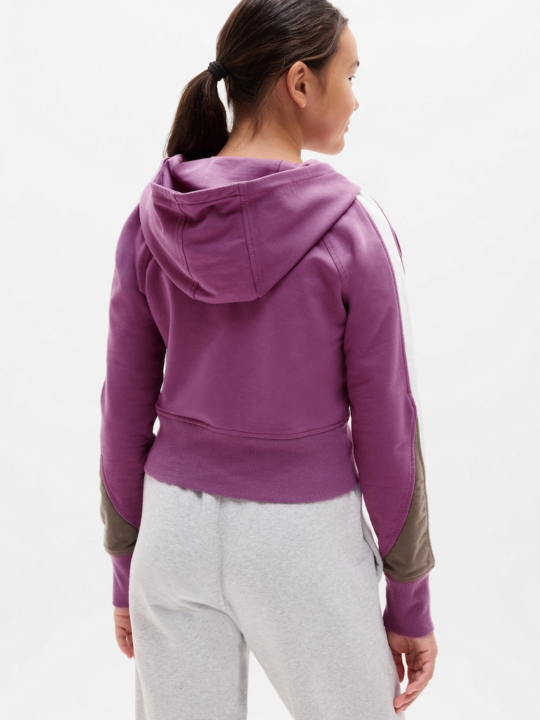 Athleta Girl All Day Colorblock Full Zip Shrunken Hoodie