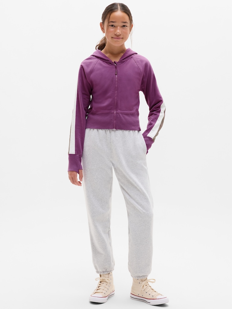 Athleta Girl All Day Colorblock Full Zip Shrunken Hoodie