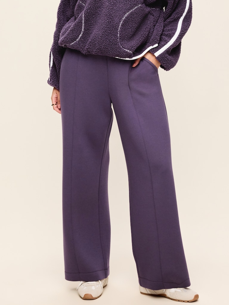 High-Waisted Bounce Fleece Wide-Leg Sweatpants