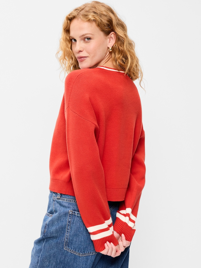 SoSoft Cotton Crew-Neck Cropped Sweater