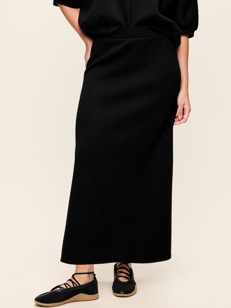 High-Waisted Bounce Fleece Maxi Skirt