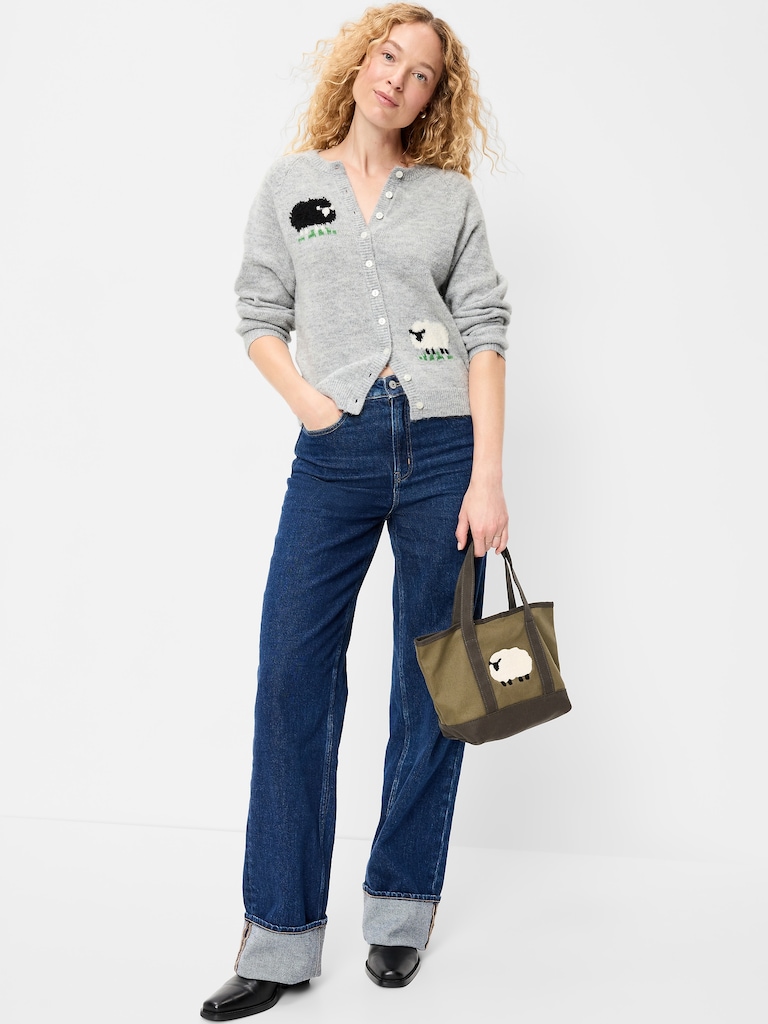 Slouchy Crew-Neck Cardigan