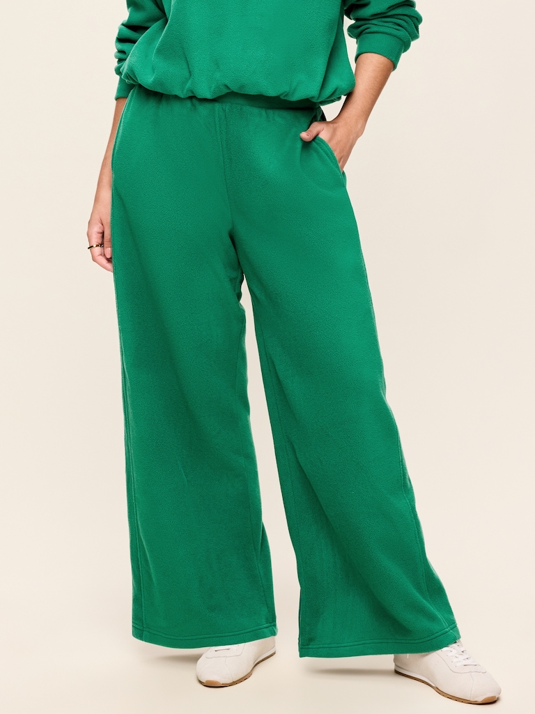 Extra High-Waisted Microfleece Wide-Leg Sweatpants