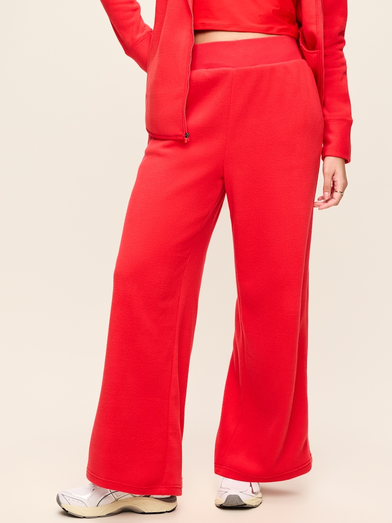 Extra High-Waisted Microfleece Wide-Leg Sweatpants