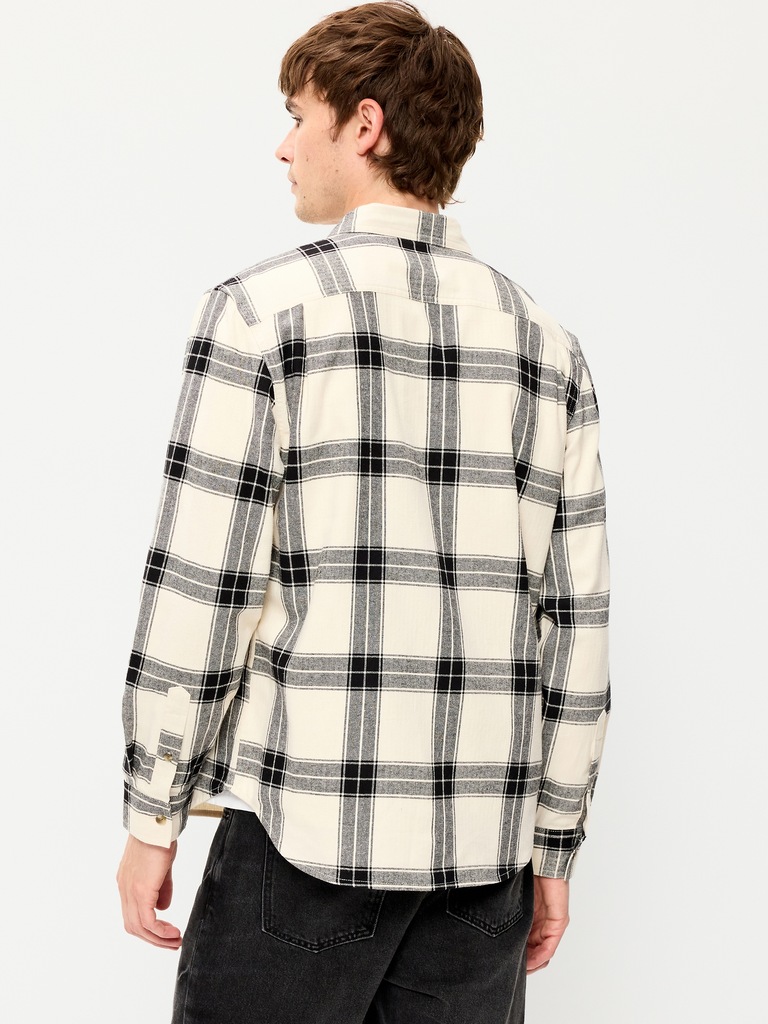 Relaxed Long-Sleeve Flannel Pocket Shirt