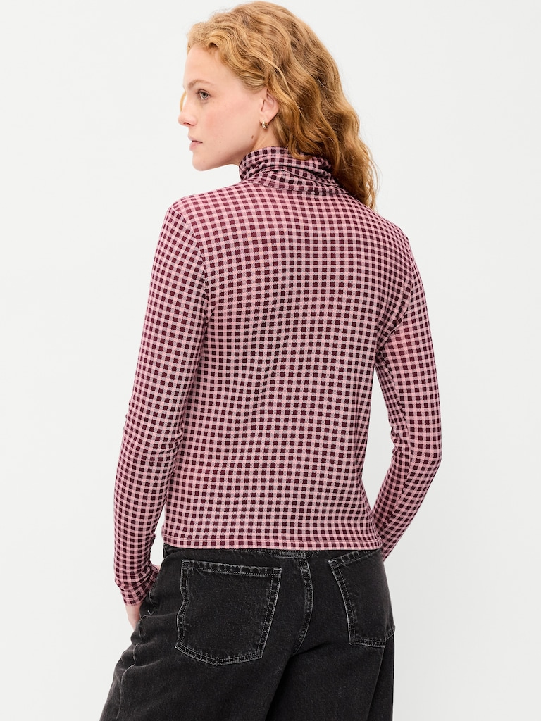 Slim-Fit Printed Turtleneck