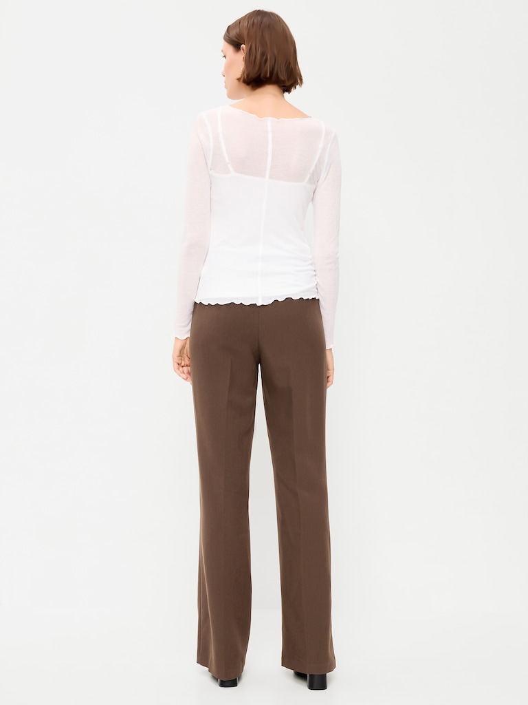 High-Waisted Patch Pocket Flare Pants