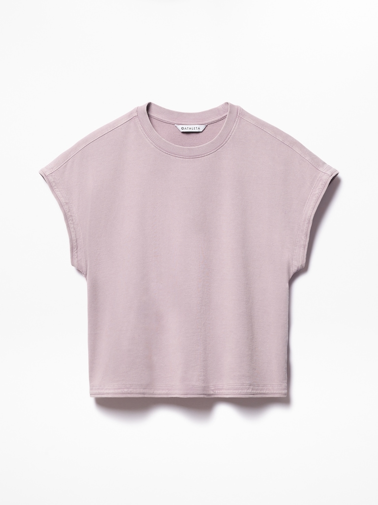Airy Cotton Terry Snow Wash Sweatshirt Tee