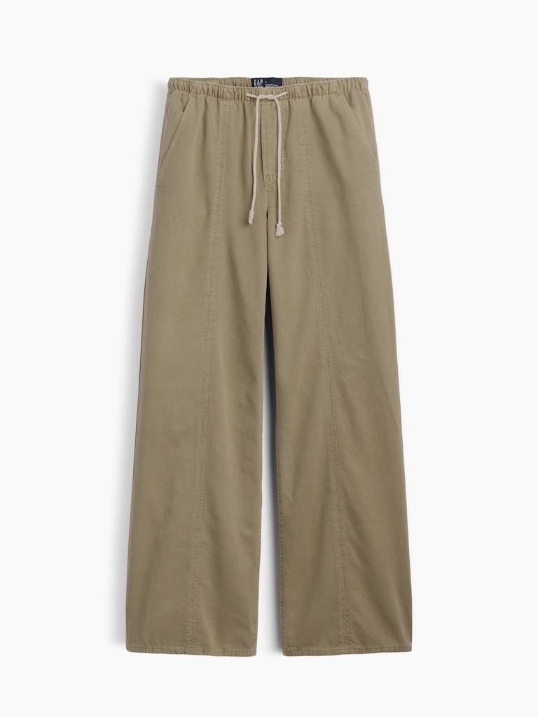Mid Rise SuperLight Pull-On Wide-Leg Jeans