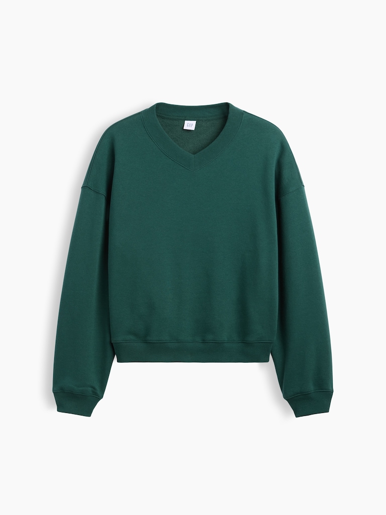 Oversized Wedge V-Neck Sweatshirt